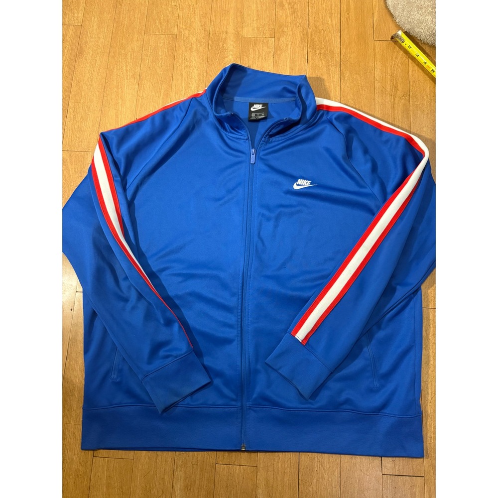 Nike Sportswear Track Jacket Blue Red White Stripe Full Zip XXL AR2244-480